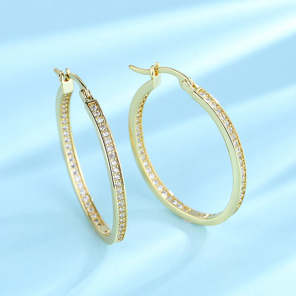 Swarovski Crystal In and Out Hoop Earrings