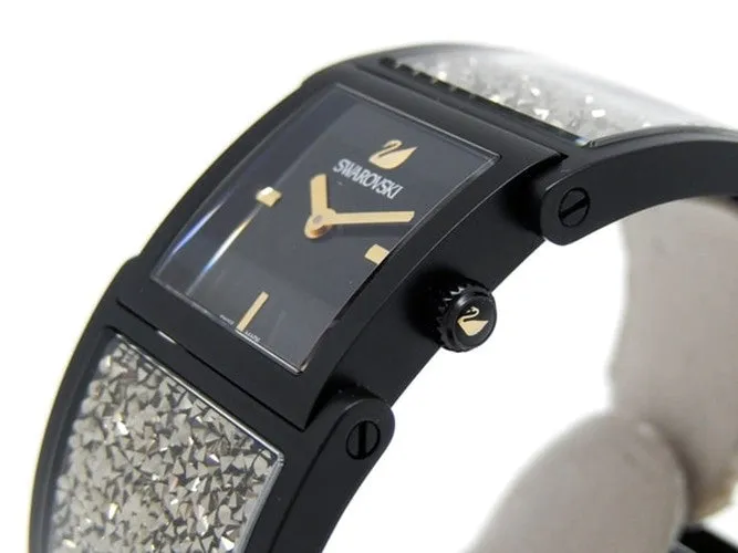 Swarovski Jewelry CRYSTALLINE BANGLE WATCH Black Stainless Steel #5027136