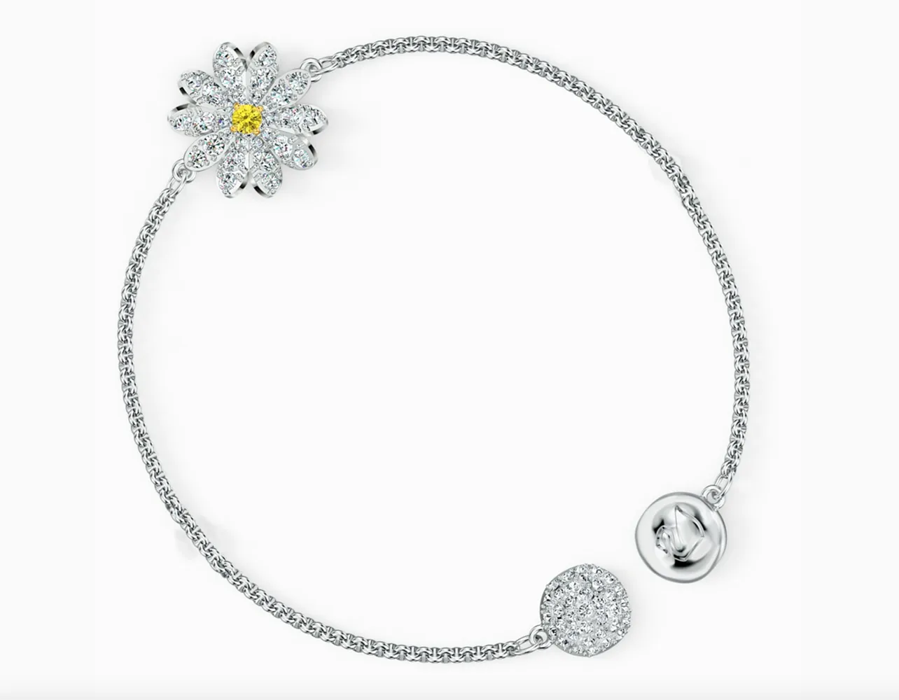 Swarovski REMIX COLLECTION FLOWER STRAND, White, Rhodium, Small-5535252