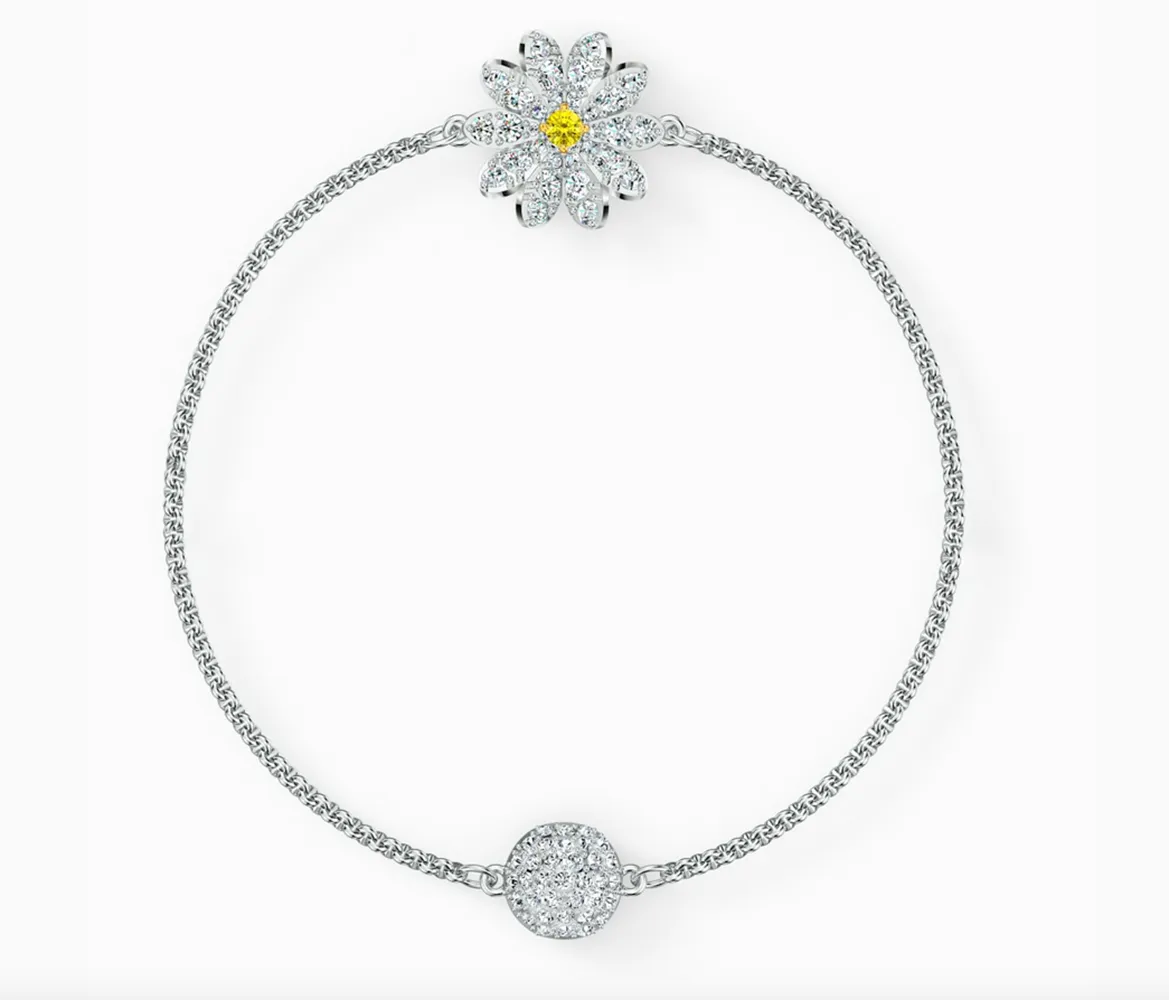 Swarovski REMIX COLLECTION FLOWER STRAND, White, Rhodium, Small-5535252