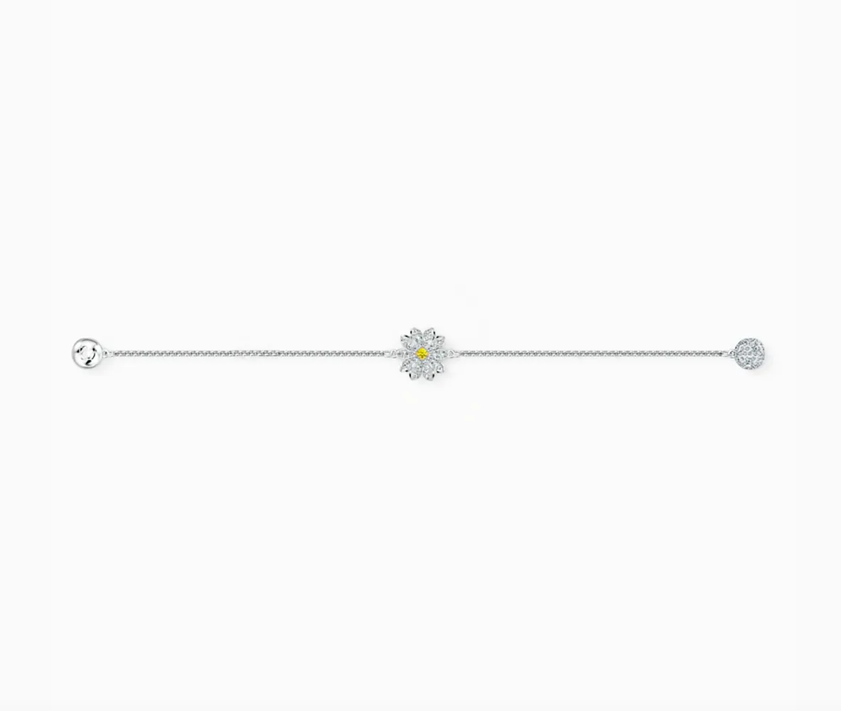 Swarovski REMIX COLLECTION FLOWER STRAND, White, Rhodium, Small-5535252