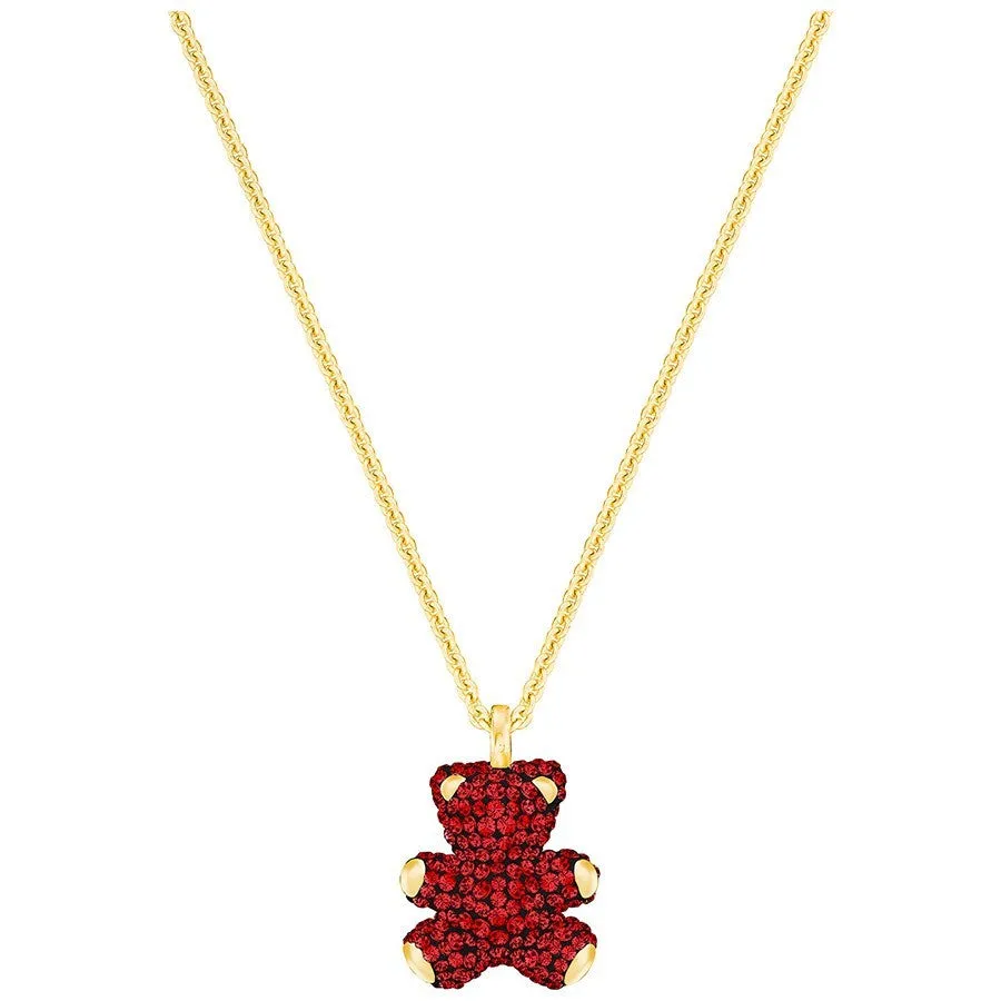 Swarovski Teddy 3D Pendant Bear Necklace, Red, Yellow Gold - 5388876