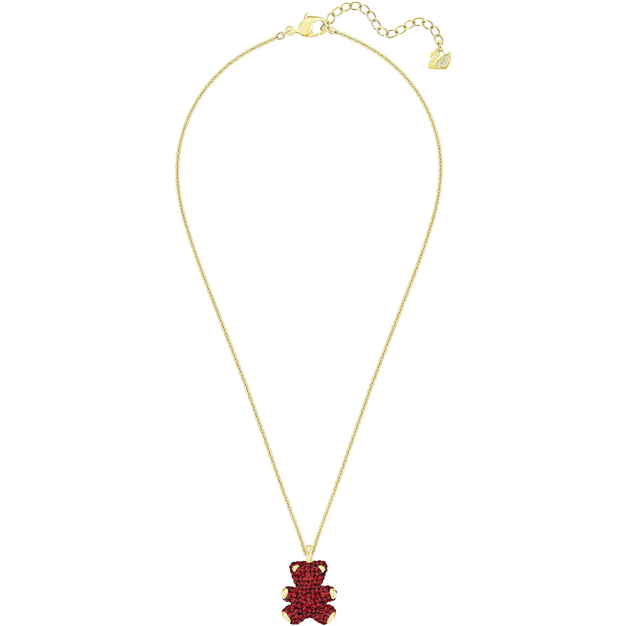 Swarovski Teddy 3D Pendant Bear Necklace, Red, Yellow Gold - 5388876