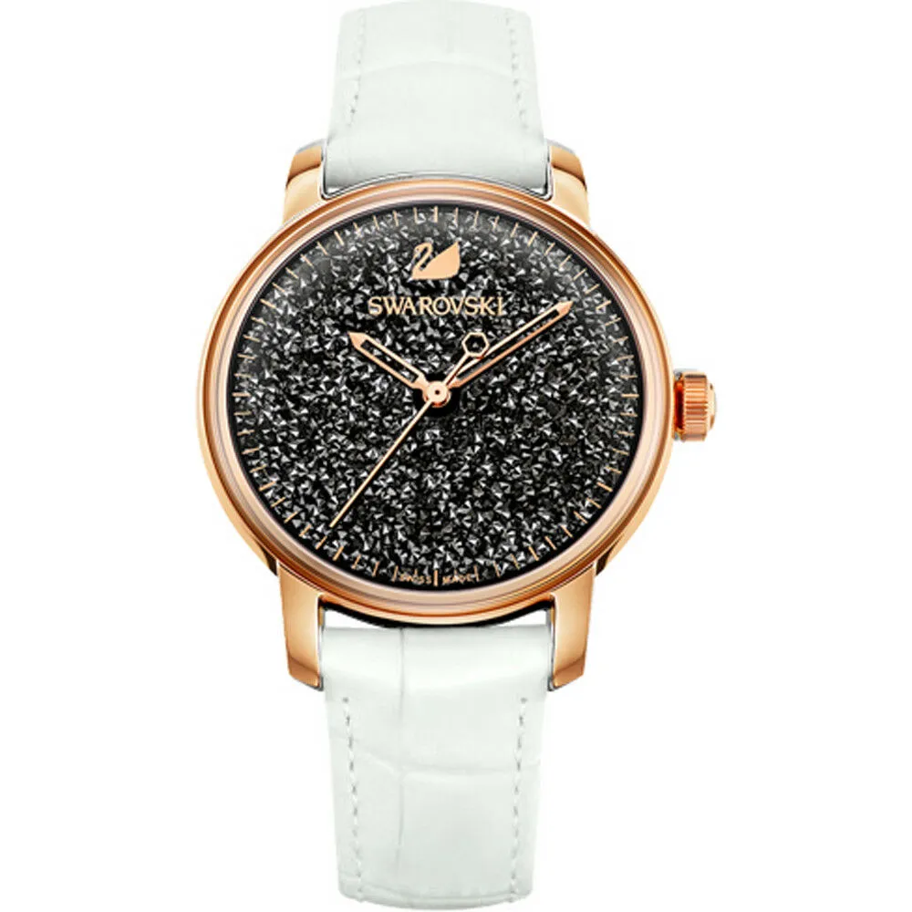 Swarovski WATCH CRYSTALLINE, Rose Gold, White Leather -5344635