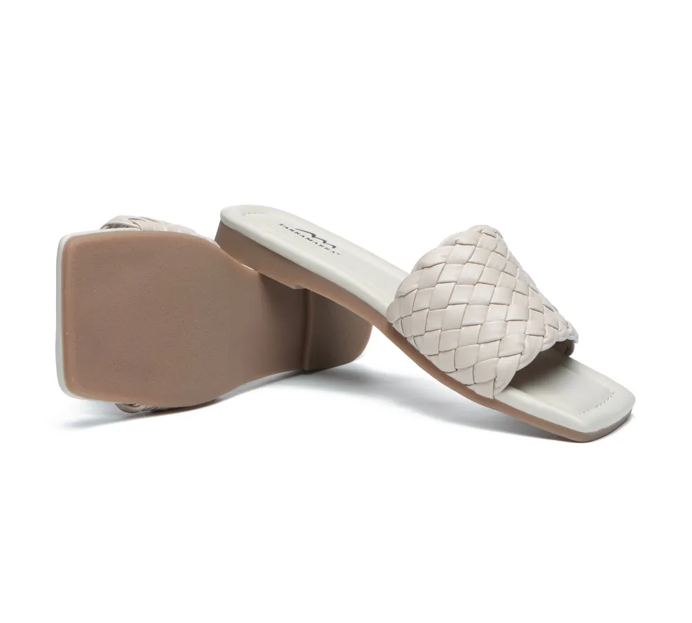 TARRAMARRA Open Square Toe Woven Flat Sandals Women Taunia