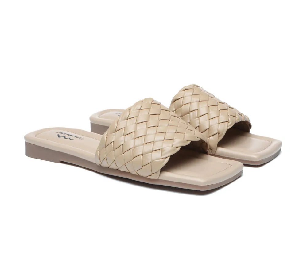 TARRAMARRA Open Square Toe Woven Flat Sandals Women Taunia