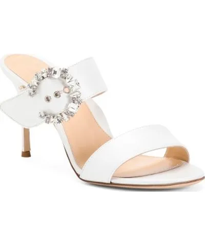 Tj Maxx Leather Lucia Jewel Buckle Heeled Sandals For Women