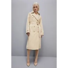 Trench over in cotone donna Beige