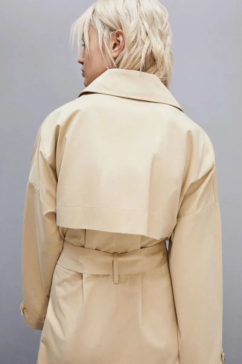 Trench over in cotone donna Beige