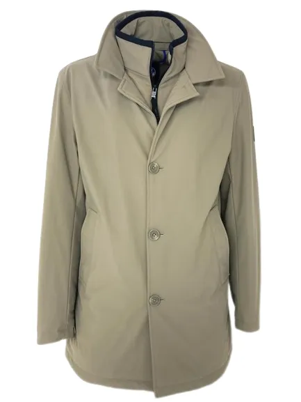 TRENCH UOMO BEIGE IN TESSUTO TECNICO