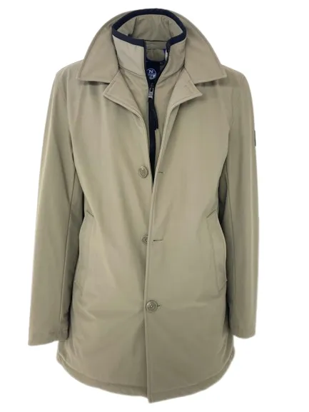 TRENCH UOMO BEIGE IN TESSUTO TECNICO