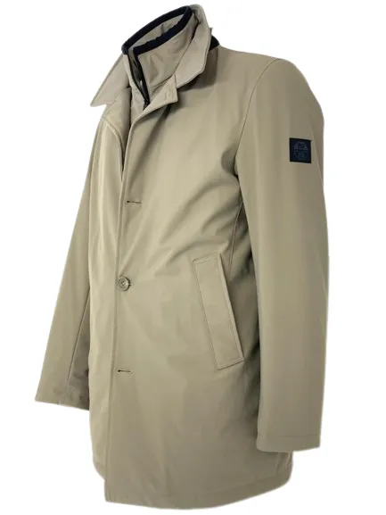 TRENCH UOMO BEIGE IN TESSUTO TECNICO