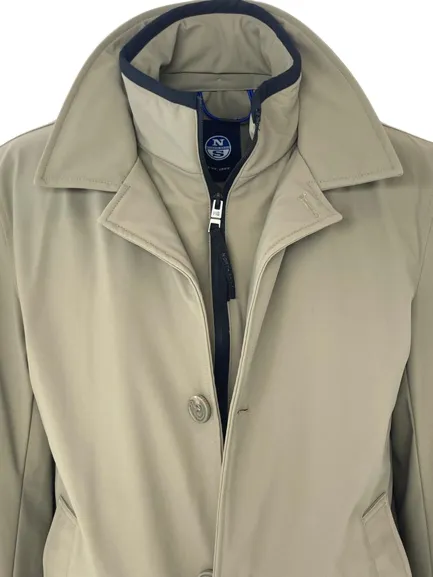 TRENCH UOMO BEIGE IN TESSUTO TECNICO