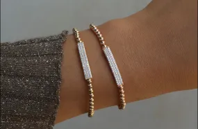 Triple Row Diamond Pave Bar Bracelet