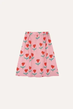 TULIPS ALLOVER KIDS SKIRT-Pink