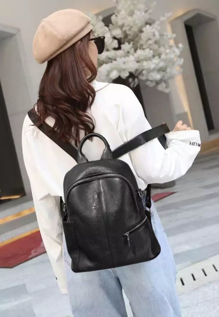 Twenty Eight Shoes VANSA Simple Top Layer Cowhide Backpacks VBW-Bp8071