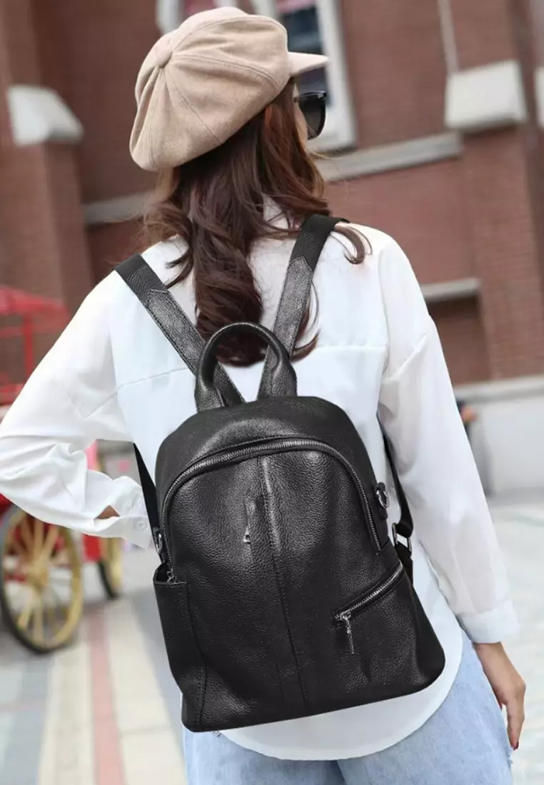 Twenty Eight Shoes VANSA Simple Top Layer Cowhide Backpacks VBW-Bp8071