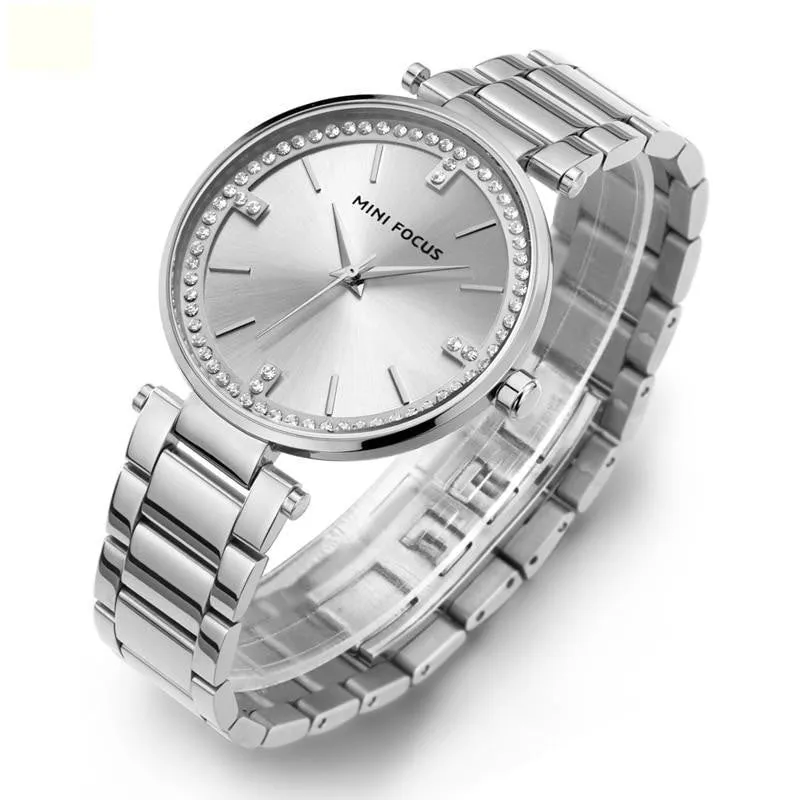 Ultrathin Rhinestone Diamond Quartz Women's Watches with Bracelet