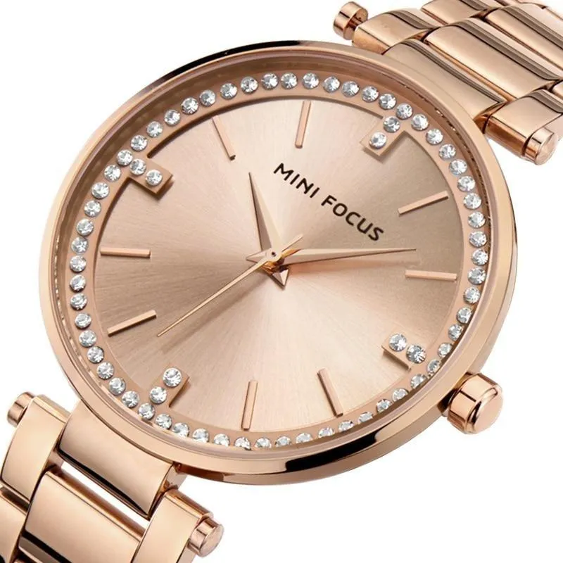 Ultrathin Rhinestone Diamond Quartz Women's Watches with Bracelet