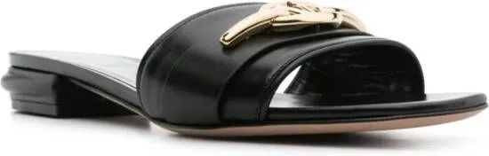 Valentino Garavani Vlogo-plaque slip-on sandals Black