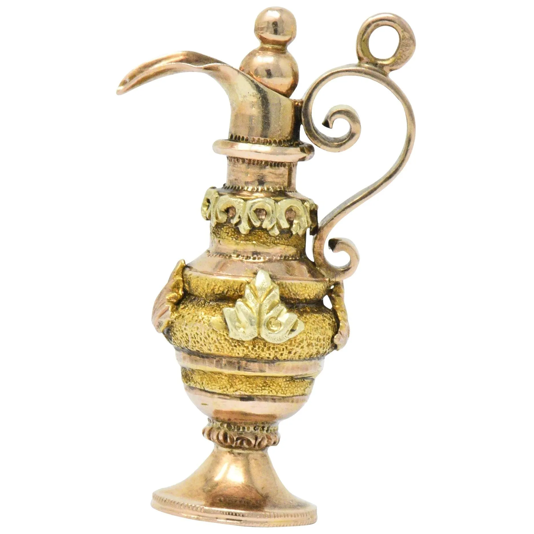 Victorian 18 Karat Tri-Color Gold Ewer Pitcher Charm