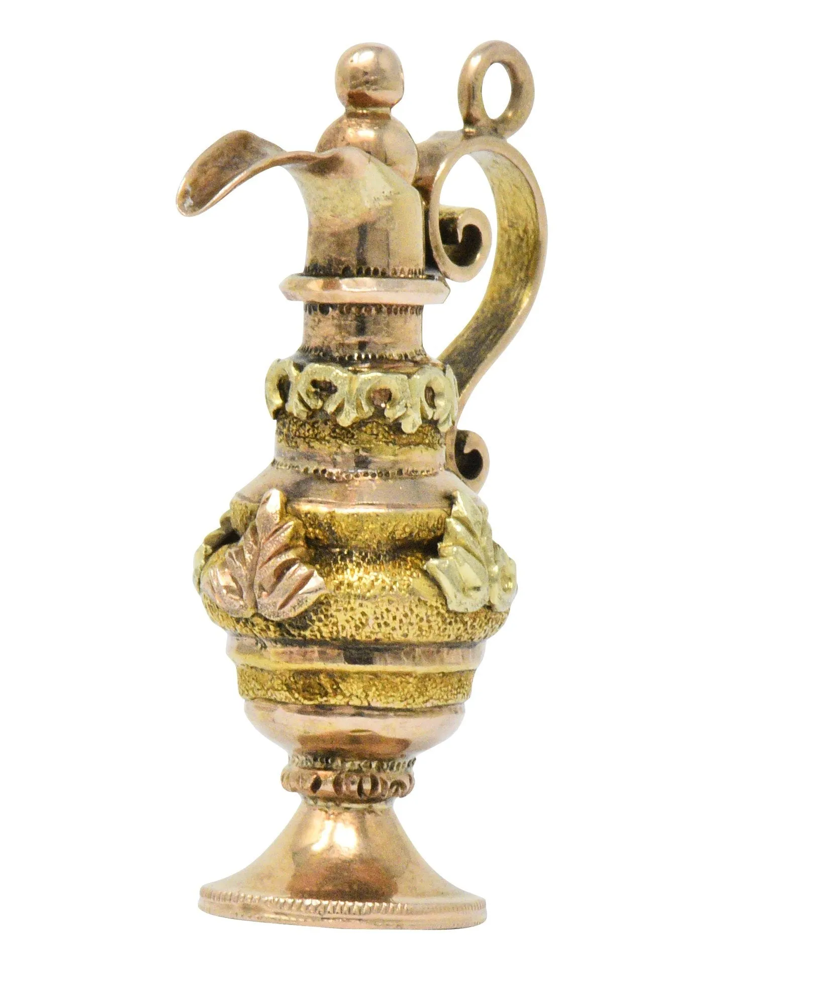 Victorian 18 Karat Tri-Color Gold Ewer Pitcher Charm