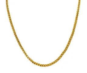 Victorian 18 Karat Yellow Gold Antique Wheat Chain Necklace