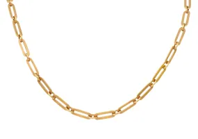 Victorian Austrian-Hungarian 14 Karat Rose Gold Chain Link Lariat Necklace