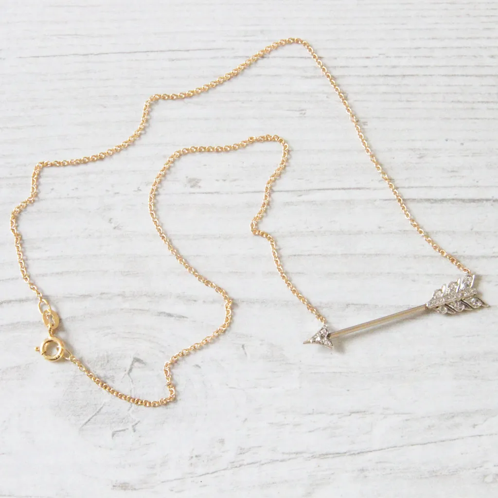 Victorian Diamond Arrow Conversion Necklace