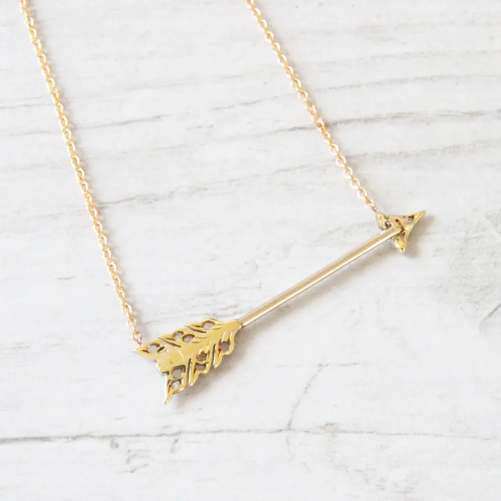 Victorian Diamond Arrow Conversion Necklace