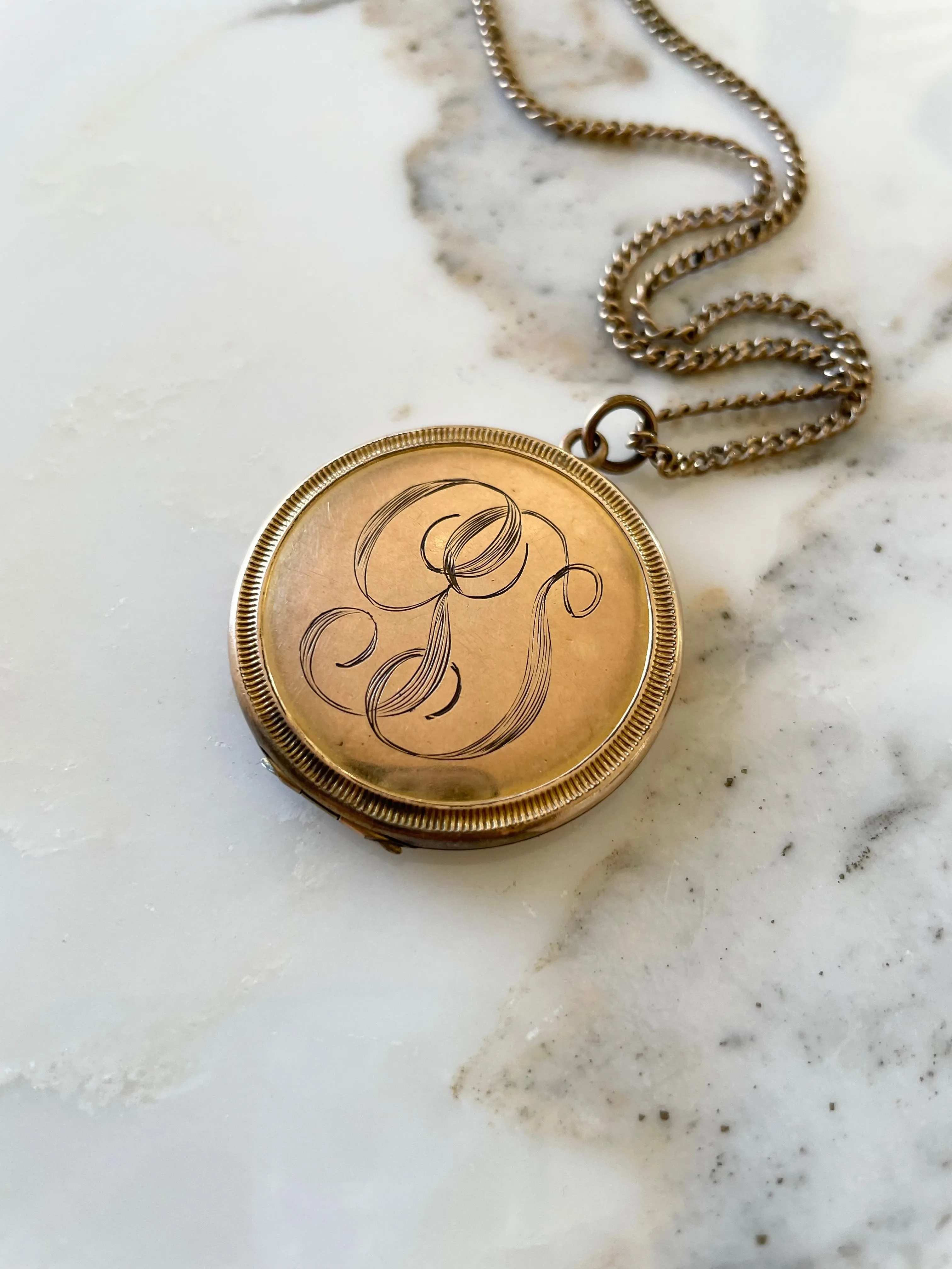 Victorian Milgrain Gold Locket