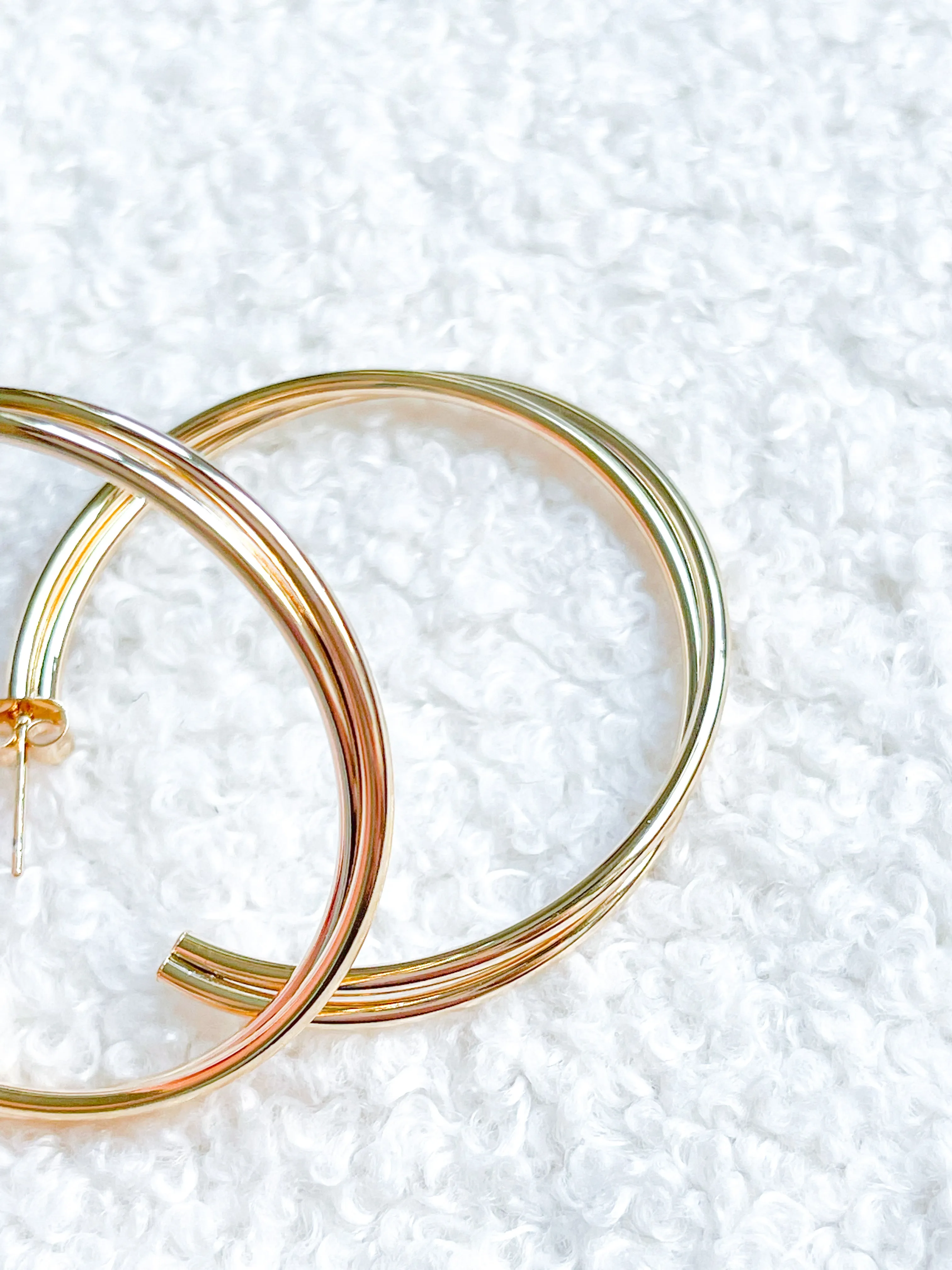 Wine Date 14K Gold Dipped Double Hoops