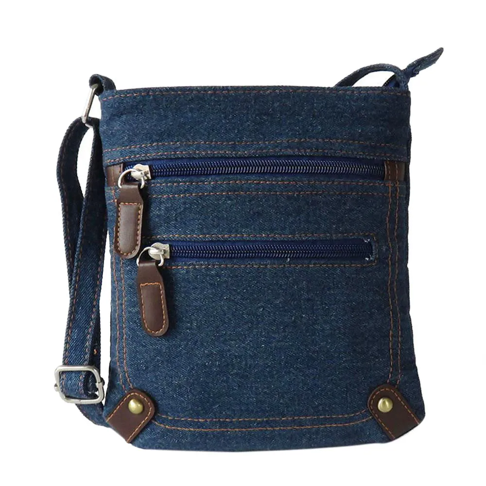 Women Bag denim messenger bags woman small shoulder Handbag vintage rivet satchels ladies crossbody borse bolsos sacoche