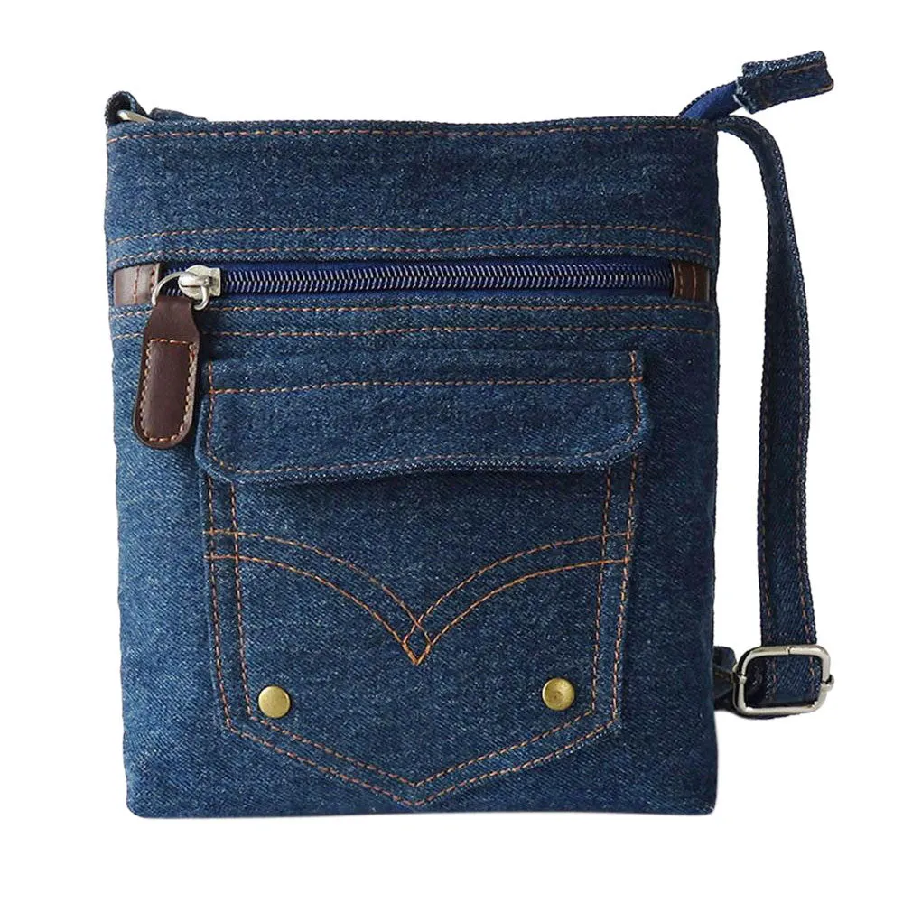 Women Bag denim messenger bags woman small shoulder Handbag vintage rivet satchels ladies crossbody borse bolsos sacoche