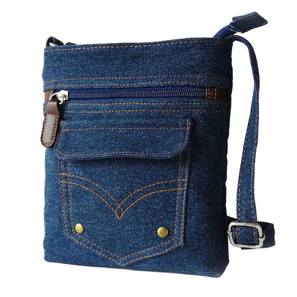 Women Bag denim messenger bags woman small shoulder Handbag vintage rivet satchels ladies crossbody borse bolsos sacoche