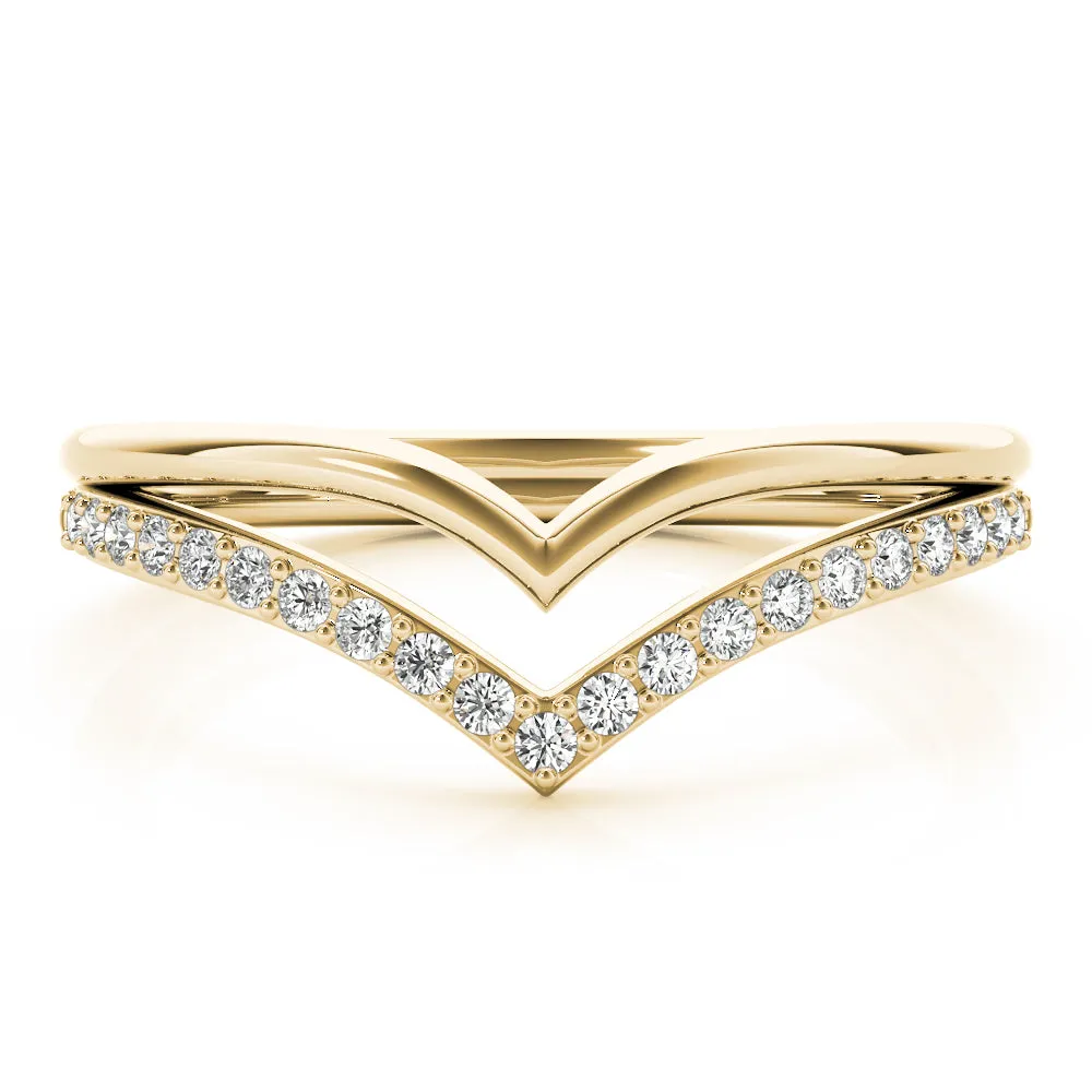 Women's 0.17 CTW Double Chevron Lab Diamond Wedding Ring