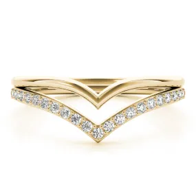 Women's 0.17 CTW Double Chevron Lab Diamond Wedding Ring