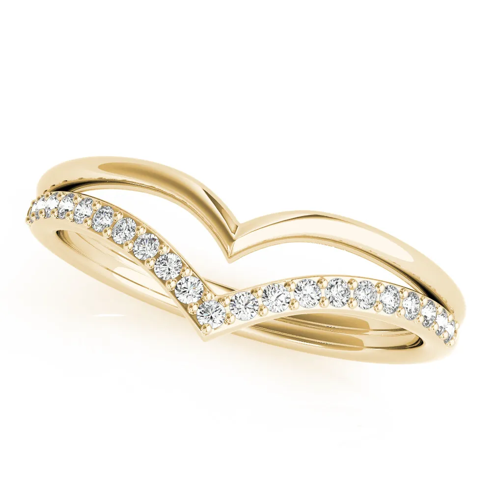 Women's 0.17 CTW Double Chevron Lab Diamond Wedding Ring