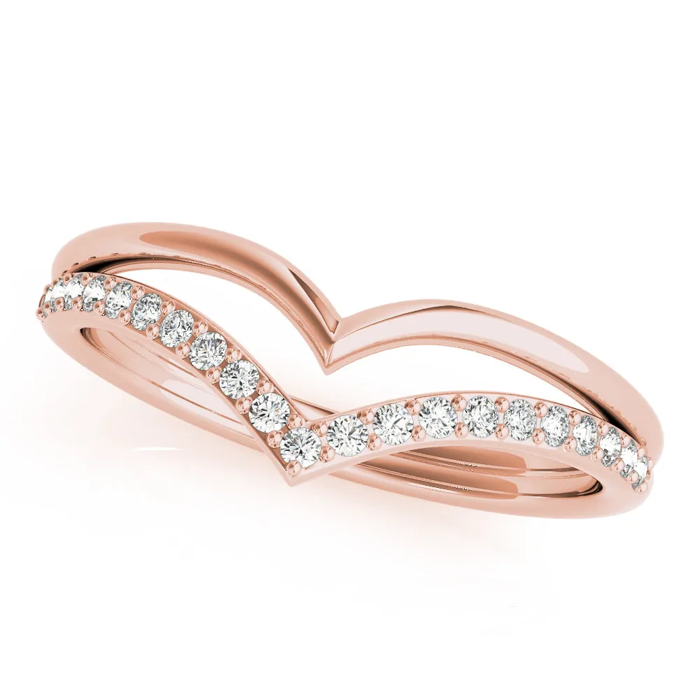 Women's 0.17 CTW Double Chevron Lab Diamond Wedding Ring