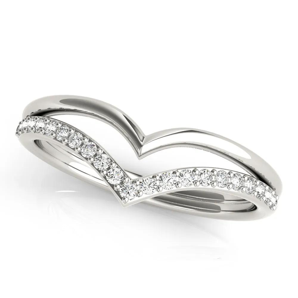 Women's 0.17 CTW Double Chevron Lab Diamond Wedding Ring