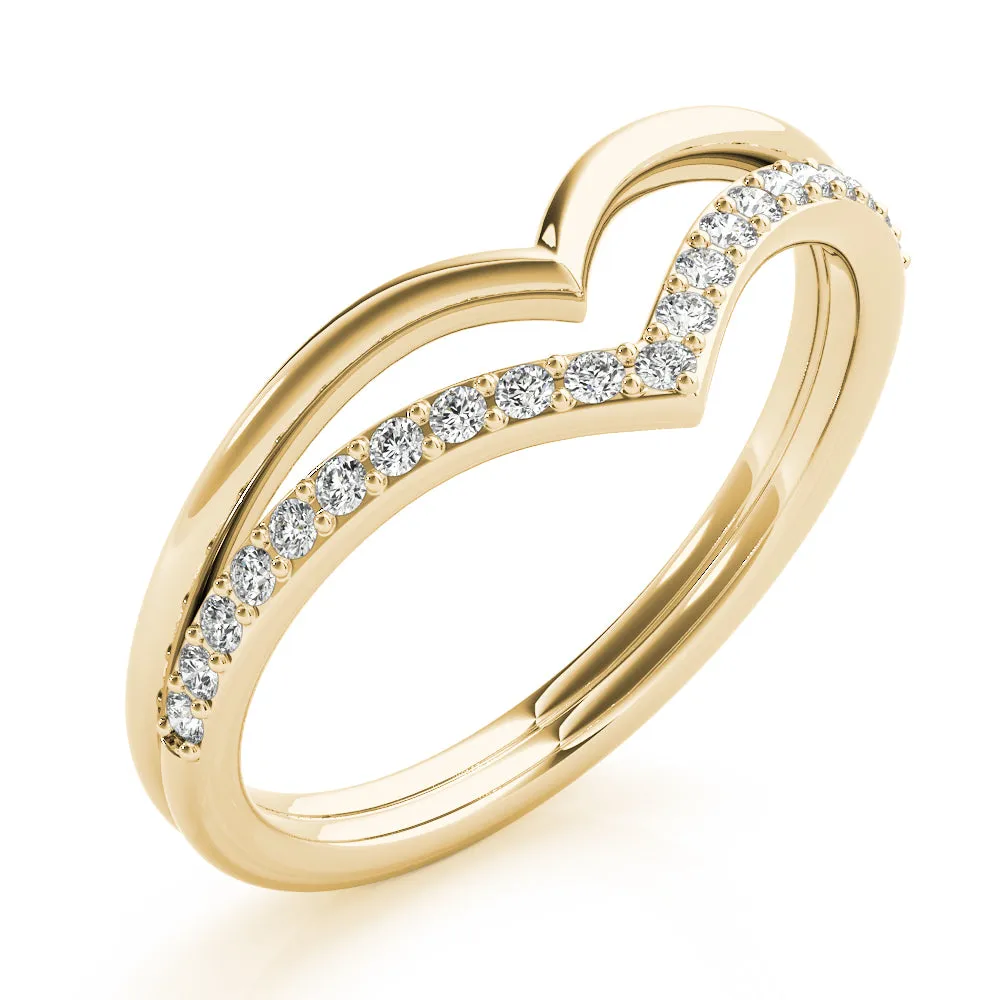 Women's 0.17 CTW Double Chevron Lab Diamond Wedding Ring