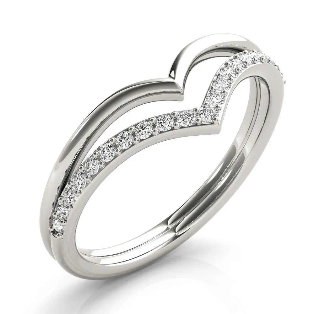 Women's 0.17 CTW Double Chevron Lab Diamond Wedding Ring