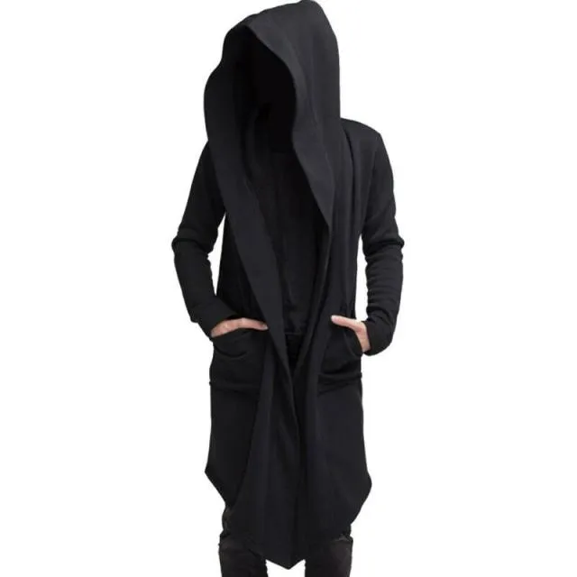 Xituodai Mens Robe Hooded Cloak Spring Fashion Loose Pocket Warmer Coat Long Sleeve Casual Comfy Warm Outwear